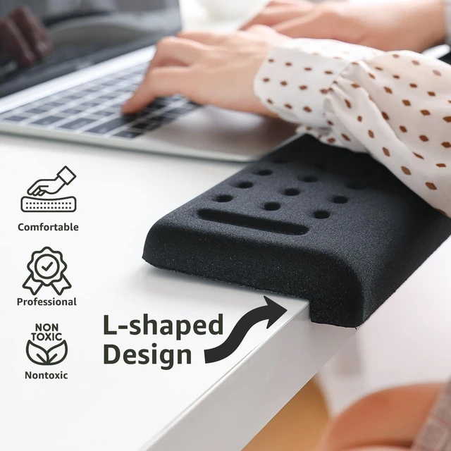 Alt view image 11 of 12 - L-Shaped Desk EdgeRest, 2-Piece Set, Plam & Wrist & Forearm & Elbow Comfort Support for Table or Desk Edge, Non-Slip, Memory Foam Padding, Ergonomic Design, Separate Design (11.8 * 3.9 inch)