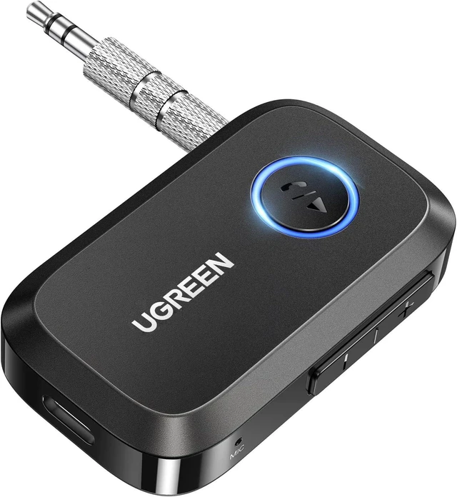 Alt view image 8 of 14 - UGREEN 5.4 Aux Bluetooth Adapter, Noise Cancelling 3.5mm AUX Bluetooth Car Adapter, Wireless Audio Receiver for Home Stereo/Wired Speaker, 15H Battery Life