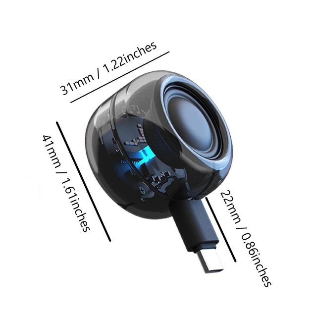 Alt view image 11 of 14 - Mini Portable Small Aux Speaker, Type-C Plug & Play Volume Amplifier for Cell Phone Laptop Tablet, for Music & Calls, No Charging Needed, Easy to Use Cool Gadgets Gifts for Seniors Elder Parents