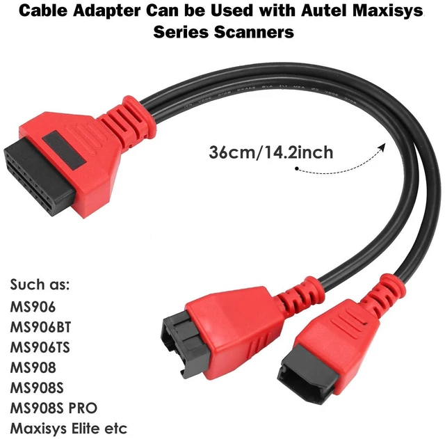 Alt view image 8 of 10 - TTXSPP Cable Adaptor for Chrysler 12+8 Programming Cable Connector for Autel DS808 Maxisys Main Test Cable for Autel DS808 Maxisys MS905 MS906 MS906BT MS906S MS908 MS908S Pro