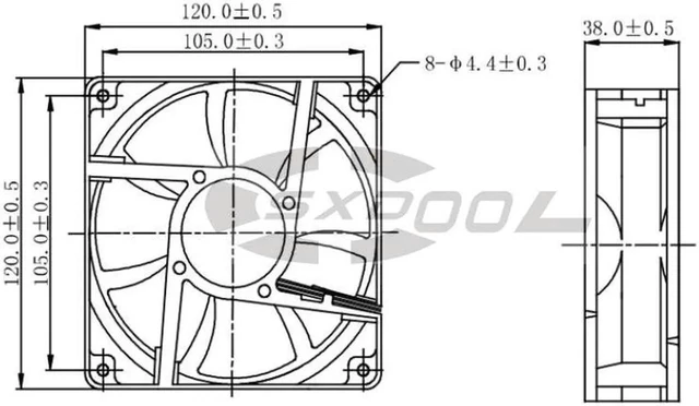 Alt view image 8 of 11 - 9WF1224H1D03 SanAce 120WF DC24V 0.32A For Sanyo Fanuc Waterproof Fan Processor Cooler Cooling Fan A90L-0001-050