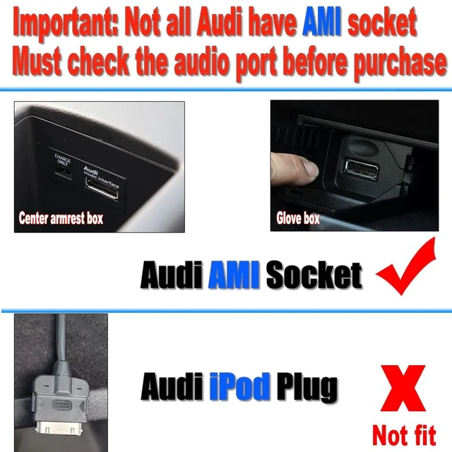 Alt view image 7 of 10 - Yoper Bluetooth 5.0 Adapter Compatible with Audi A3 A4 A5 A6 A7 S3 S4 Q3 Q5 Q7 Volkswagen VW Skoda 2G 3G 3G+ AMI MMI Port Cable Music Play Connector Works with Apple iPhone iPod Android Device