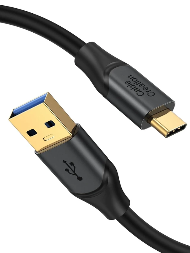 Alt view image 8 of 14 - CableCreation 2-Pack USB C to USB A Cable 3.3FT, USB C to USB 3.2 Gen2 10Gbps USB A to C Data Cable, Android Auto USB C Cable 3A for USB C External SSD MacBook Pro iPad, iPhone 16/15, Pixel, 1.0m Gray