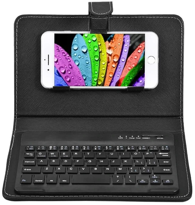 Alt view image 6 of 10 - VBESTLIFE Bluetooth Keyboard Sleeve, Universal Bluetooth Keyboard Sleeve with Stand Compatible with 4.5''-6.8'' Cellphone for Android, for and for iOS Phones(Black)
