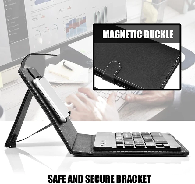 Alt view image 9 of 10 - VBESTLIFE Bluetooth Keyboard Sleeve, Universal Bluetooth Keyboard Sleeve with Stand Compatible with 4.5''-6.8'' Cellphone for Android, for and for iOS Phones(Black)
