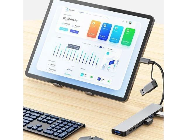 Alt view image 8 of 10 - Type-C 8-in-1 Dual-Head Expansion Dock- Multi-functional Multi-Interface Hub and Splitter for Laptops