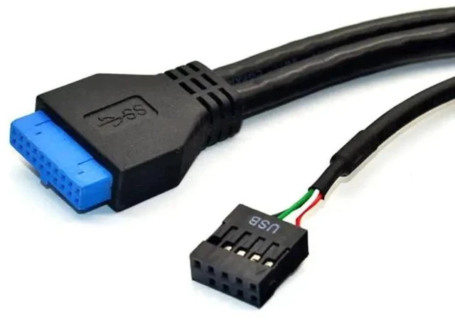 Alt view image 10 of 10 - 3.0 Front Panel 5.25 inch 19 Pin To 2 3.0+4 2.0+BC1.2 Optical Drive Fast Quick Changer Connector for PC Desktop
