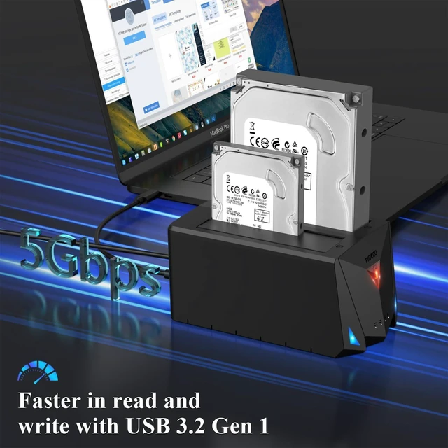 Alt view image 9 of 14 - USB 3.2 Gen 1 to Hard Drive Docking Station, Hard Drive Dock for 2.5 or 3.5 inch SATA I/II/III HDD SSD with Hard Drive Duplicator/Offline Clone Function and 2 USB Cables, Support UASP