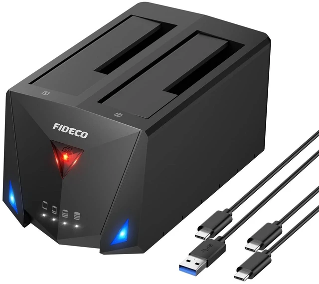 Alt view image 8 of 14 - USB 3.2 Gen 1 to Hard Drive Docking Station, Hard Drive Dock for 2.5 or 3.5 inch SATA I/II/III HDD SSD with Hard Drive Duplicator/Offline Clone Function and 2 USB Cables, Support UASP