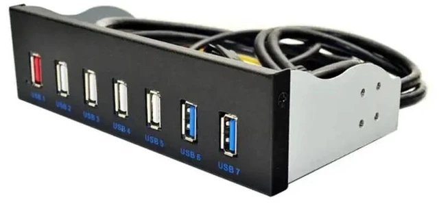 Alt view image 6 of 10 - 3.0 Front Panel 5.25 inch 19 Pin To 2 3.0+4 2.0+BC1.2 Optical Drive Fast Quick Changer Connector for PC Desktop