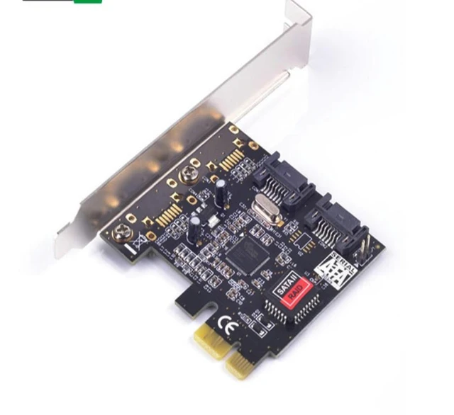 Alt view image 2 of 2 - PCIe X1 To 2 Port SATA2.0 3G/bps Raid Controller Card SIL3132 Chipset for Silicon sata Adapter Add on Card chia coin