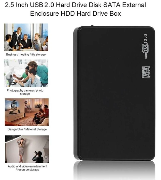 Alt view image 5 of 6 - 2.5 Inch USB HDD Case Sata To USB 2.0 Hard Drive Disk SATA External Enclosure HDD Hard Drive Box with USB Cable