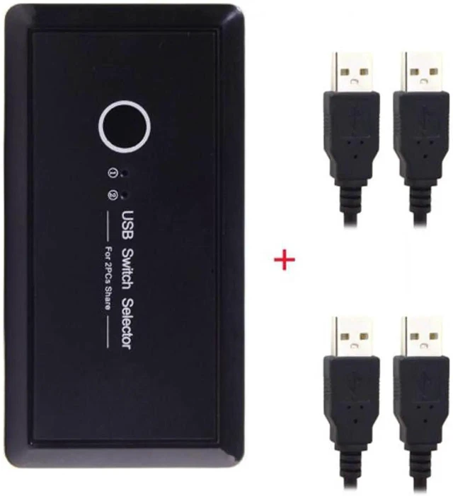 Alt view image 10 of 14 - KVM USB 3.0 Switch Selector 2 Port PCs Sharing 4 Devices for Keyboard Mouse Scanner Printer