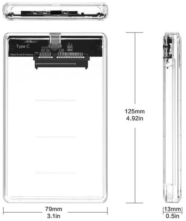 Alt view image 8 of 10 - External hd case 2.5 Transparent SATA to USB 3.0 5Gbps Portable External hard drive 2.5 hdd Enclosure For Disk SSD Box PC
