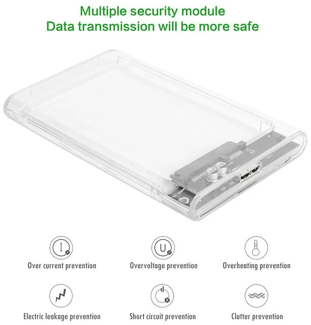 Alt view image 7 of 10 - External hd case 2.5 Transparent SATA to USB 3.0 5Gbps Portable External hard drive 2.5 hdd Enclosure For Disk SSD Box PC