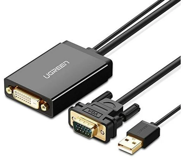 Alt view image 8 of 14 - UGREEN 50cm MM119 1080P Full HD VGA to DVI (24+1) Male to Female Adapter Cable for Computer/PC/Laptop HDTV Projector DVD Graphics Card and More VGA / DVI Enabled Devices Cable