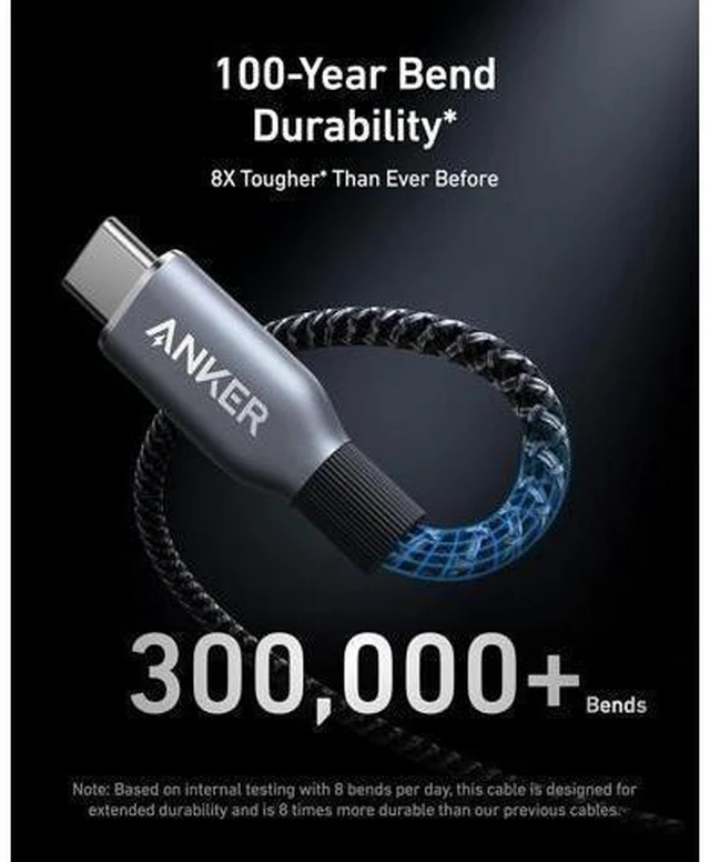 Alt view image 9 of 12 - Prime USB C to USB C Cable 240W Fast Charging Cord Upcycled-Braided Nylon with 100-Year Bend Durability for iPhone 17 Series MacBook Galaxy S24(3 FT)