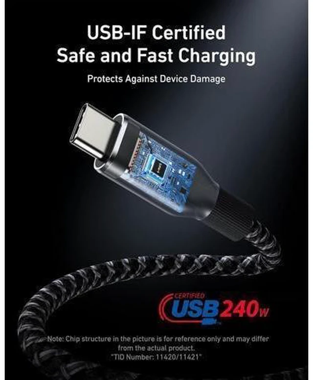 Alt view image 12 of 12 - Prime USB C to USB C Cable 240W Fast Charging Cord Upcycled-Braided Nylon with 100-Year Bend Durability for iPhone 17 Series MacBook Galaxy S24(3 FT)