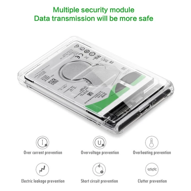 Alt view image 6 of 8 - USB 3.0 External Hard Drive Enclosure USB 3.0 Transparent Hard Disk Box USB Micro to SATA Hard Disk Box 2TB Hard Drive SSD/HDD