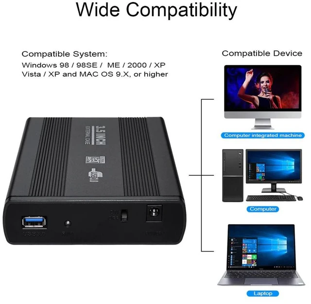 Alt view image 7 of 12 - 3.5 Inch USB 2.0/USB 3.0 SATA External HDD Disk Hard Drive Enclosure Case Cover External Storage Box Support Hard Drive