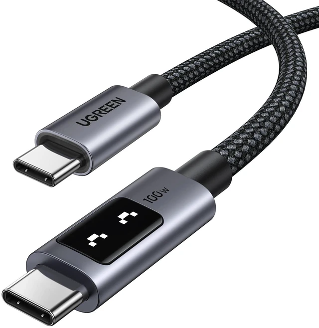Alt view image 8 of 14 - Uno USB C to USB C Cable 100W Fast Charging Cable Type C Charging Cord with LED Display for iPhone 17/17 Air/17 Pro/17 Pro Max/16, MacBook Pro/Air, iPad Pro/Air, Galaxy S25 Ultra 6.6FT Black