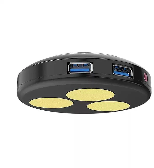 Alt view image 9 of 12 - Desktop Computer External Power Switch Dual USB Ports, Audio Jacks, Adhesive Mount, PC Start Button X1-3 Standard Model - No USB Audio Interface