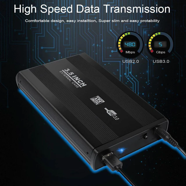 Alt view image 9 of 12 - 3.5 Inch USB 2.0/USB 3.0 SATA External HDD Disk Hard Drive Enclosure Case Cover External Storage Box Support Hard Drive