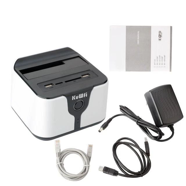 Alt view image 10 of 10 - Sunrise USB 3.0 to SATA External Hard Drive Docking Station all-in-1 Wifi HDD Enclosure Docking Station for 2.5 or 3.5in HDD 5Gbps Wifi Router AP Function Support Windows/IOS/Android/Linux