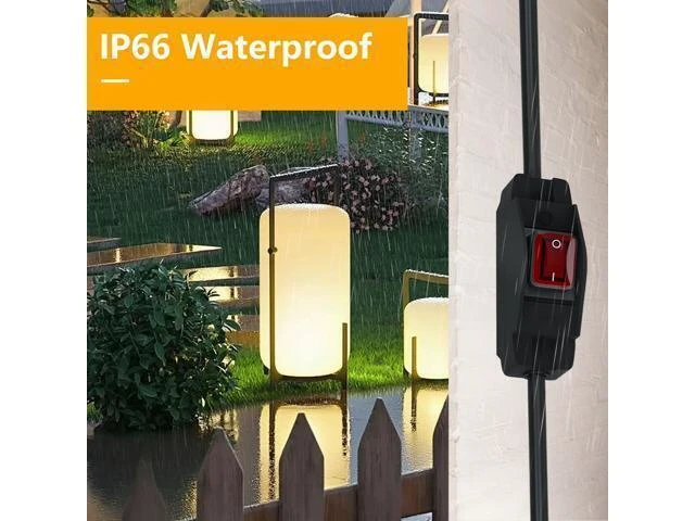 Alt view image 11 of 14 - Extension Cord with Switch 3-Prong Waterproof Outdoor,14/3 SJT Extension Cord 1875W,Control Switch ON/Off Grounded Plug Receptacle 15A 125V.(3FT)