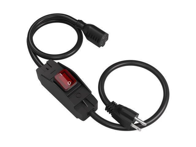 Alt view image 8 of 14 - Extension Cord with Switch 3-Prong Waterproof Outdoor,14/3 SJT Extension Cord 1875W,Control Switch ON/Off Grounded Plug Receptacle 15A 125V.(3FT)