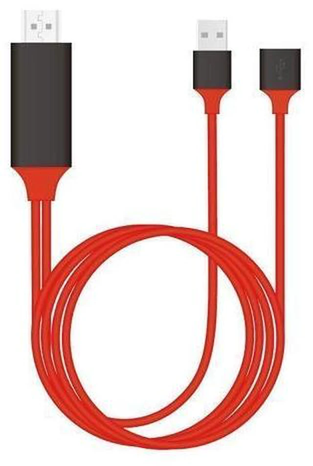 Alt view image 4 of 6 - Wireless screen sharing device is suitable for converting high-definition transmission of Apple and Android mobile phones. Apple model red color