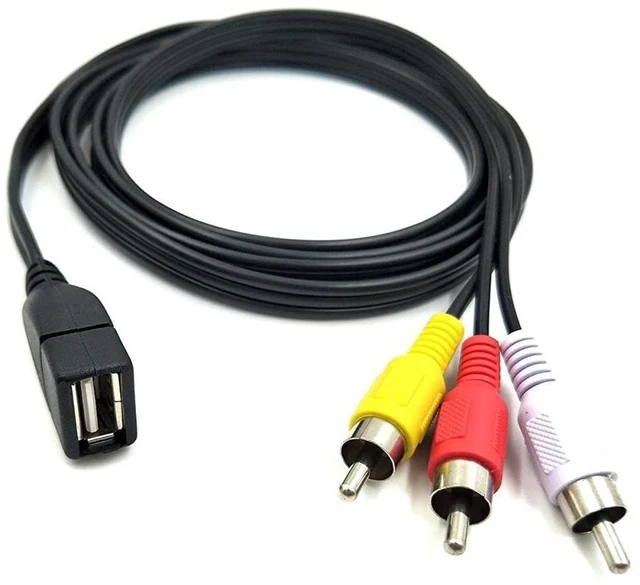 Alt view image 4 of 6 - USB to RCA Cable,3 RCA to USB Cable,AV to USB, USB 2.0 Female to 3 RCA Male Video A/V Camcorder Adapter Cable for TV/Mac/PC 5ft