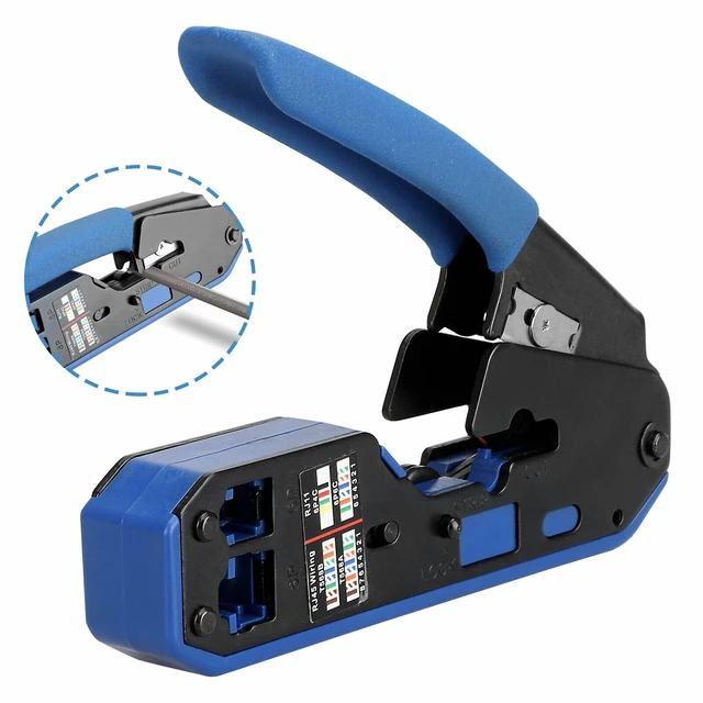 Alt view image 8 of 14 - RJ45 Ethernet Network LAN Tool Kit Network Cable Crimper Crimping Plier Stripper