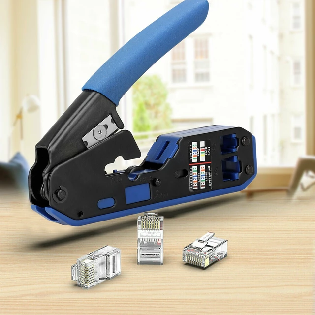 Alt view image 13 of 14 - RJ45 Ethernet Network LAN Tool Kit Network Cable Crimper Crimping Plier Stripper