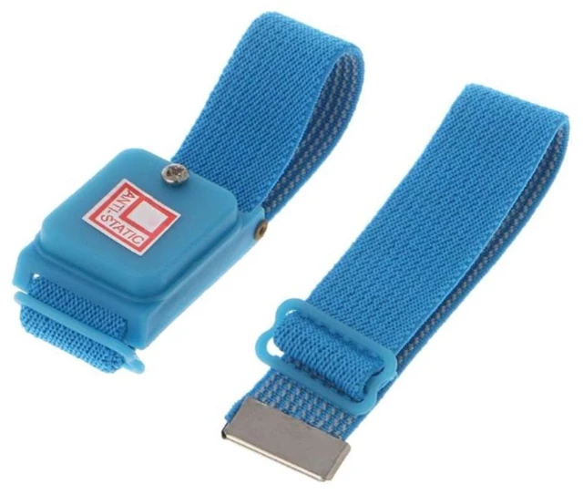 Alt view image 8 of 10 - Blue Anti Static Wrist Strap Cordless Bracelet Wireless Adjustable Electrostatic ESD Discharge Cable Wristband