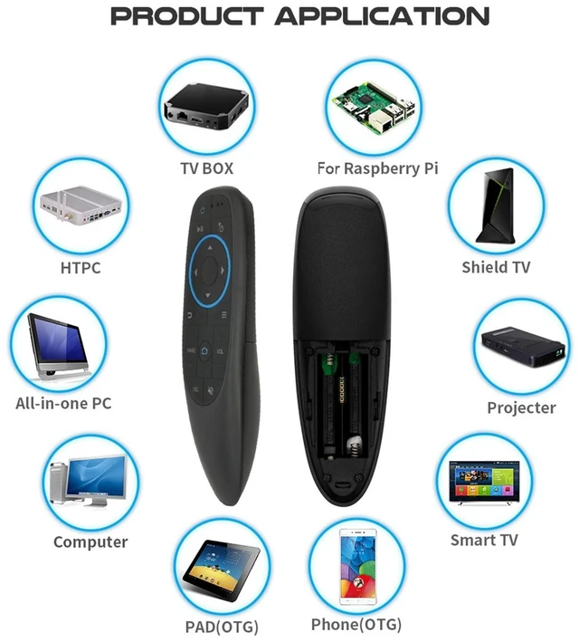 Alt view image 10 of 12 - G10BTS Air Mouse Bluetooth 5.0 IR Learning Gyroscope Wireless Remote Control for Android TV Box X96