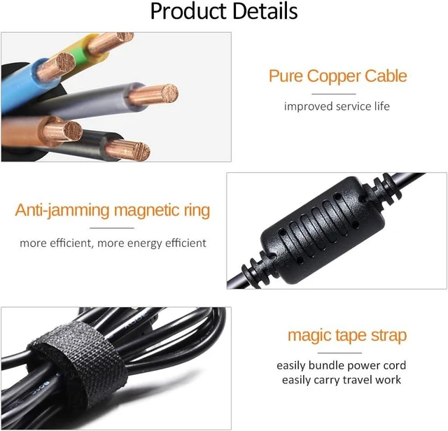 Alt view image 12 of 14 - 90W AC Adapter Laptop Charger for HP 8440p 8470p 8540w 8460p 8560p 2740p 2760p 2560p 2170p 2570p 6930p 8530w 8540p 8460w 8560w 8570p Probook 4430s 4440s 4520s 4530s 4540s Power Cord