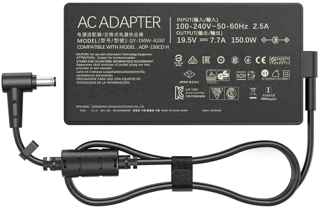 Alt view image 13 of 13 - 150W Laptop Charger 20V 7.5A 6.0x3.7mm (6037) with 4.5x3.0mm Adapter Compatible with ASUS TUF Gaming A15 A17 F15 F17 FX506 FA506 FX505, ROG Strix G15 G531 G731, Zenbook Pro 15, Vivobook Pro 16