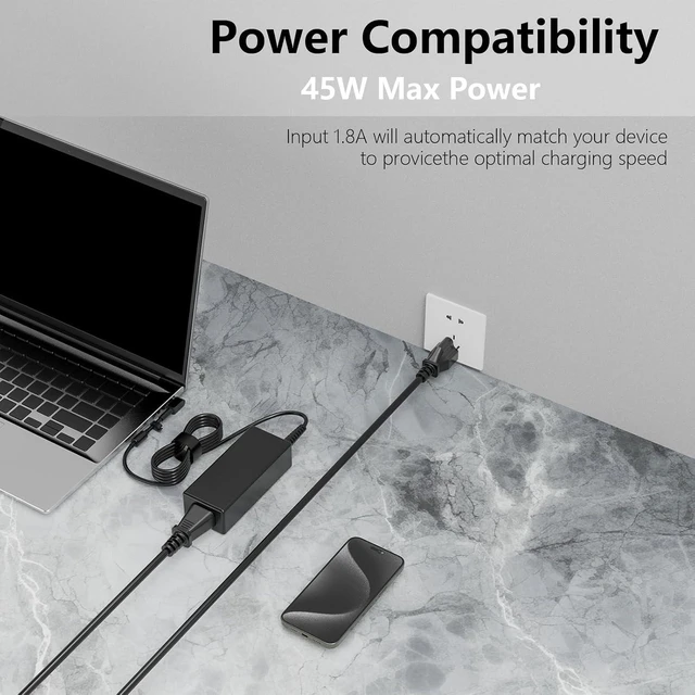 Alt view image 10 of 12 - 45W Laptop Charger Compatible with Acer Aspire 3 15 14 spin14 A314 A315-58 A315-58G A314-22 A314-21 A314-31 A315-34 A315-42 A315-21 A315-22 A315-53 A315-23 A317-55P A315-44P A315-24P A315-57G A314-23P