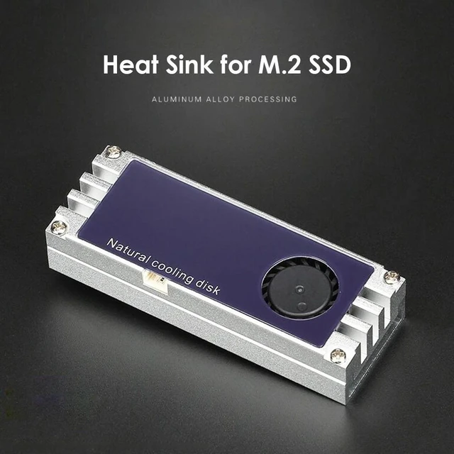 Alt view image 9 of 10 - Cooling Fan Temperature Display M.2 Heatsink Cooler with Turbo Cooling Fan for 2280 22110 NVMe M2 Solid State Drive
