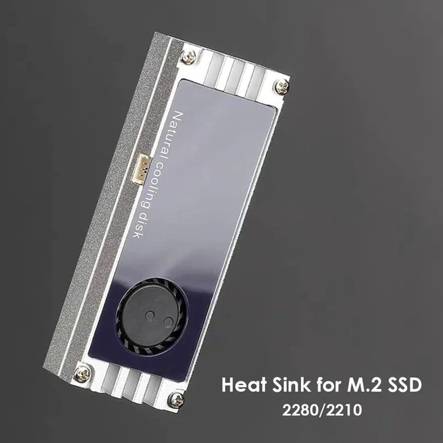 Alt view image 10 of 10 - Cooling Fan Temperature Display M.2 Heatsink Cooler with Turbo Cooling Fan for 2280 22110 NVMe M2 Solid State Drive