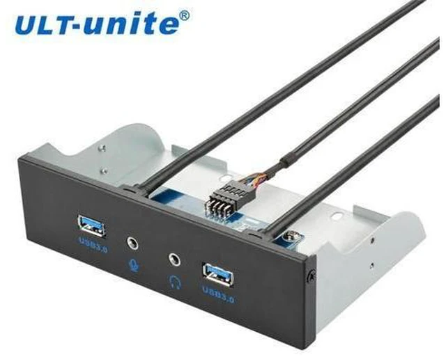Alt view image 2 of 2 - 5.25 inch Computer Case 2 port USB3.0 USB Audio Port Front Panel