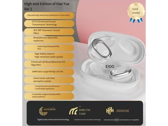 Alt view image 8 of 8 - Over-ear Bluetooth headphones, non-in-ear wireless headphones, painless when worn for a long time, high-quality sound sports headphones, specially designed for running