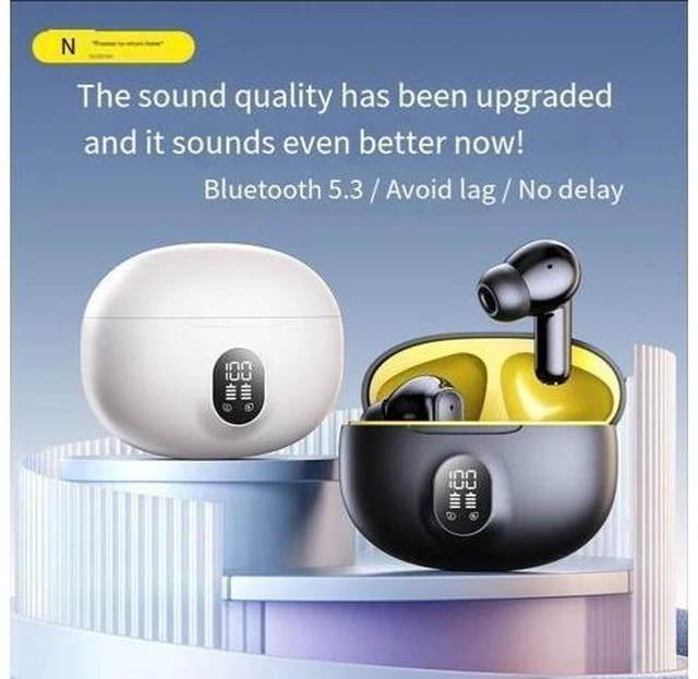 Alt view image 7 of 8 - NE-103 digital display wireless noise-cancelling Bluetooth headphones, painless tws gaming universal Bluetooth headphones with large battery life