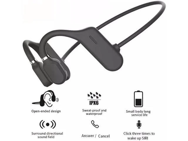 Alt view image 13 of 14 - Premium Bone Conduction Headphones Open Ear Wireless Bluetooth Earphone Waterproof Sports Headsets with Mic Earphones for iPhone Android, Black