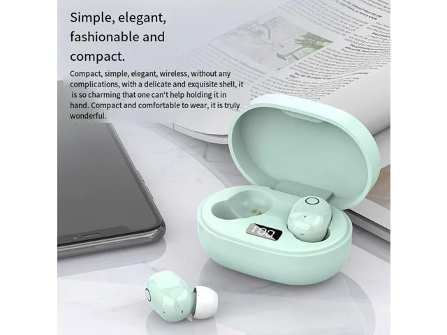 Alt view image 10 of 10 - The wireless in-ear E6S Bluetooth headphones are cute, noise-cancelling, sports, high-quality sound, long-lasting and suitable for smartphones