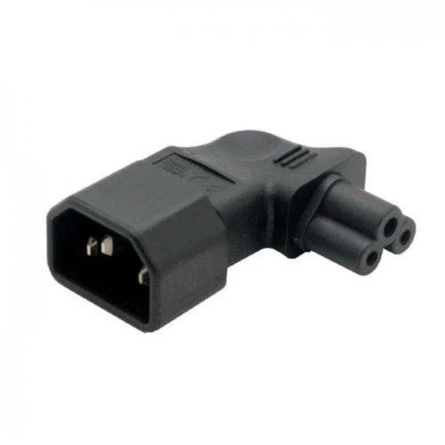 Alt view image 7 of 12 - xiwai JSER 90 Degree Angled IEC 320 Adapter 3 Poles Socket C14 to Cloverleaf Plug Micky C5 Straight Extension Power Adapter