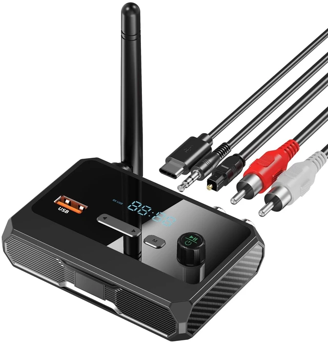 Alt view image 14 of 20 - Bluetooth 5.3 Receiver for Home Stereo, RCA Bluetooth Adapter, Low Latency & HD Music Audio, Support Optical AUX 3.5mm, RCA Receiver Adapter for Speakers, Music Streaming Stereo System