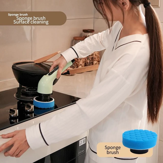 Alt view image 10 of 14 - Electric Spin Scrubber, Cordless Power Cleaning Brush for Kitchen Bathroom Floor Tile, Multi-Function Handheld Cleaner Tool white 3-in-1