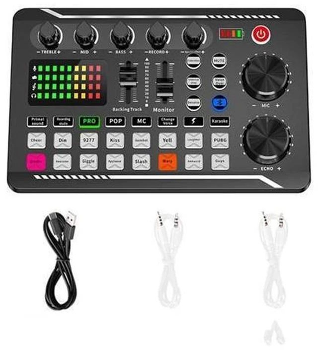 Alt view image 7 of 12 - Soundboard,Sound Effects Board,Sound Board,Sound Mixer Board,Bluetooth-Compatible Sound Card with Multiple Sound Effects & LED Light,Sound Board for Phone,Computer,Live Streaming Equipment